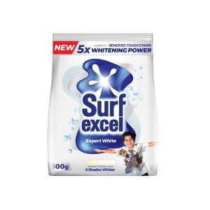 Surf Excel Expert White Washing Powder 500g – 5X Whitening Power Detergent
